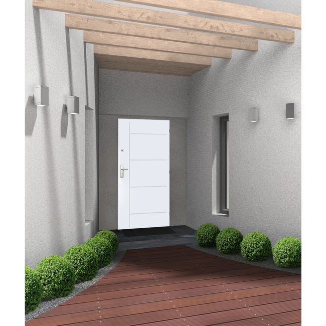 Drzwi zewnętrzne stalowe wejściowe Panama białe 80 prawe Pantor