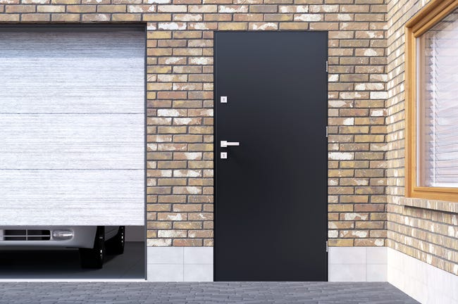 Drzwi zewnętrzne stalowe wejściowe Simply antracytowe 90 prawe
