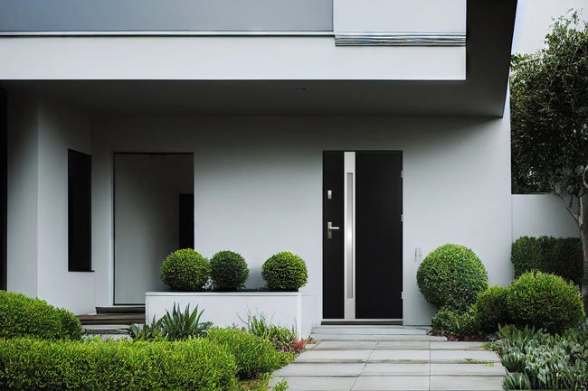 Drzwi zewnętrzne stalowe wejściowe Temidas Czarny 90 prawe OK Doors Trendline