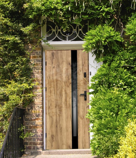 Drzwi zewnętrzne stalowe wejściowe Temidas Dąb Sonoma 80 lewe OK Doors Trendline