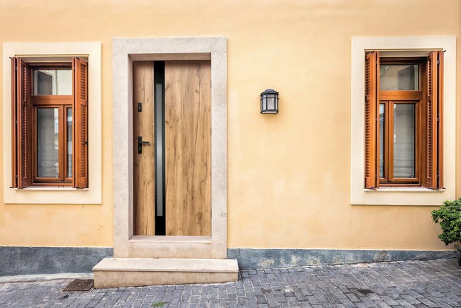 Drzwi zewnętrzne stalowe wejściowe Temidas Dąb Sonoma 80 prawe OK Doors Trendline