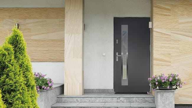 Drzwi zewnętrzne stalowe wejściowe Umbria Passive antracytowe 90 prawe Splendoor