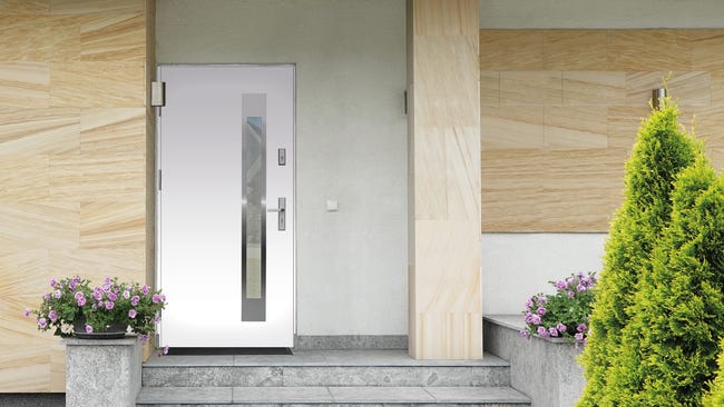 Drzwi zewnętrzne stalowe wejściowe Umbria Passive białe 90 lewe Splendoor