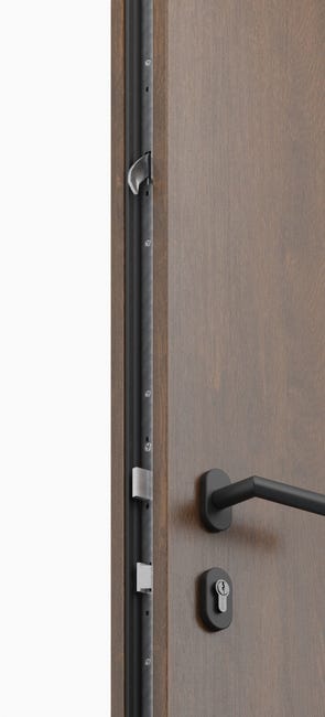 Drzwi zewnętrzne stalowe wejściowe Unico orzechowe 80 prawe OK Doors Trendline