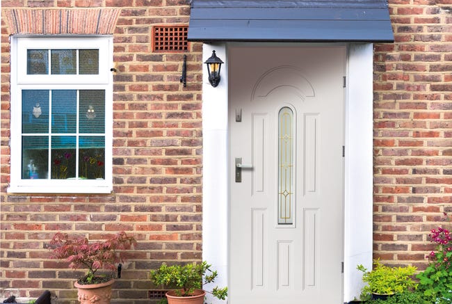 Drzwi zewnętrzne stalowe wejściowe Wenus Białe 80 Prawe