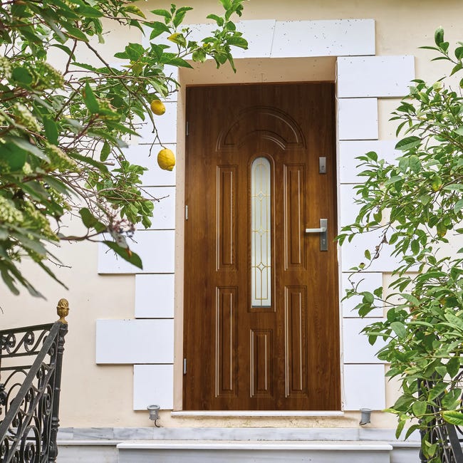 Drzwi zewnętrzne stalowe wejściowe Wenus Złoty Dąb 80 Lewe