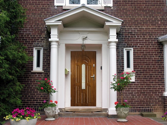 Drzwi zewnętrzne stalowe wejściowe Wenus Złoty Dąb 80 Lewe