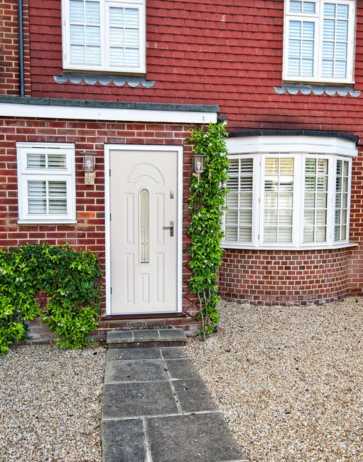 Drzwi zewnętrzne stalowe wejściowe Wenus białe 90 Lewe