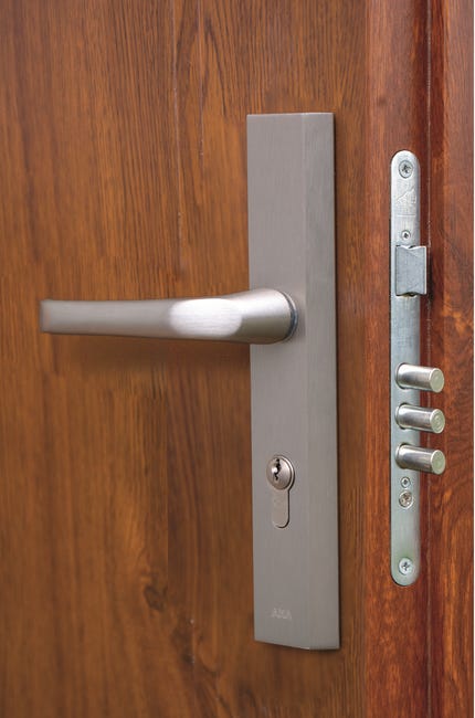 Drzwi zewnętrzne stalowe wejściowe antywłamaniowe RC2 Iris Złoty Dąb 80 prawe OK DOORS TRENDLINE