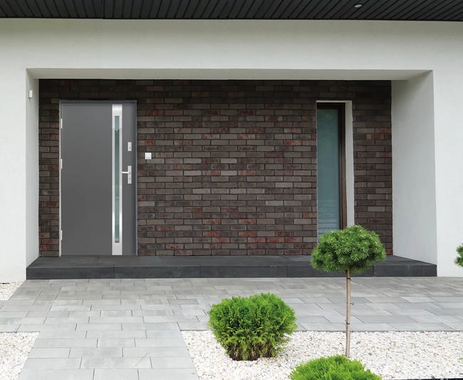 Drzwi zewnętrzne stalowe wejściowe pasywne Auria 2 antracyt 90 lewe Splendoor