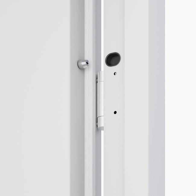 Drzwi zewnętrzne stalowe wejściowe z antabą Neptun Białe 90 Prawe Ok Doors Trendline