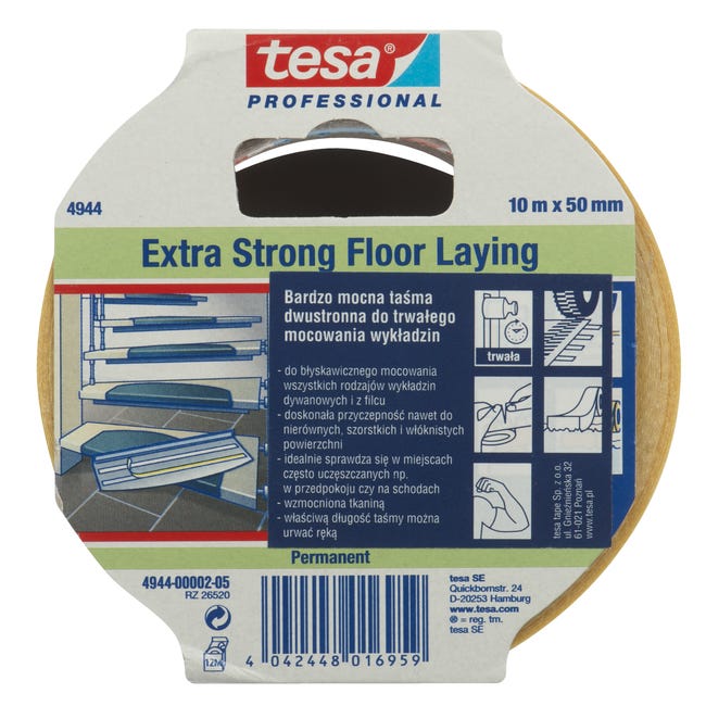 Dwustronna taśma klejąca do wykładzin 50 mm x 10 m Tesa
