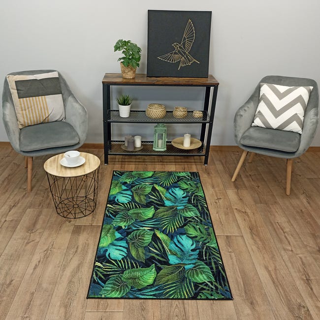 Dywan Green Monstera zielony 80 x 150 cm