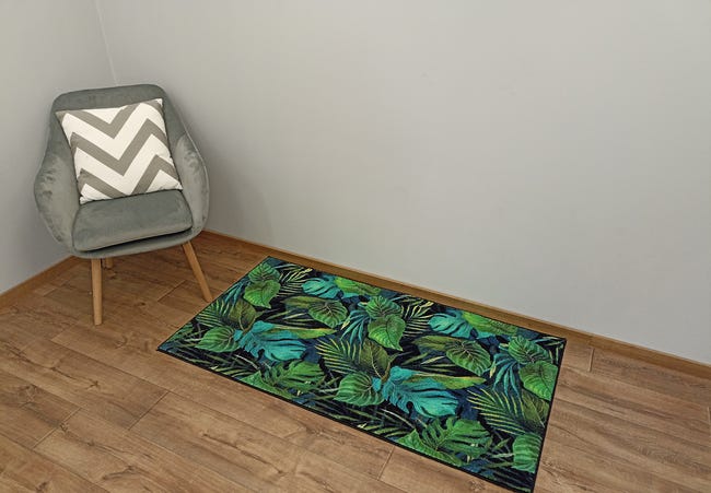 Dywan Green Monstera zielony 80 x 150 cm
