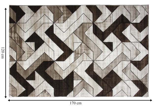 Dywan Neon geometryczny brązowy 120 x 170 cm
