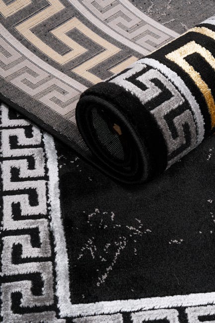 Dywan Palace Marmur Ornament czarno-złoty 120 x 170 cm