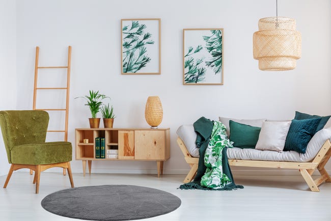 Dywan okrągły Banana Liść ciemnoszary śr. 120 cm