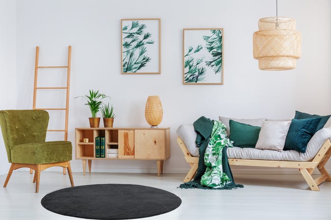 Dywan okrągły Banana Liść czarny śr. 120 cm