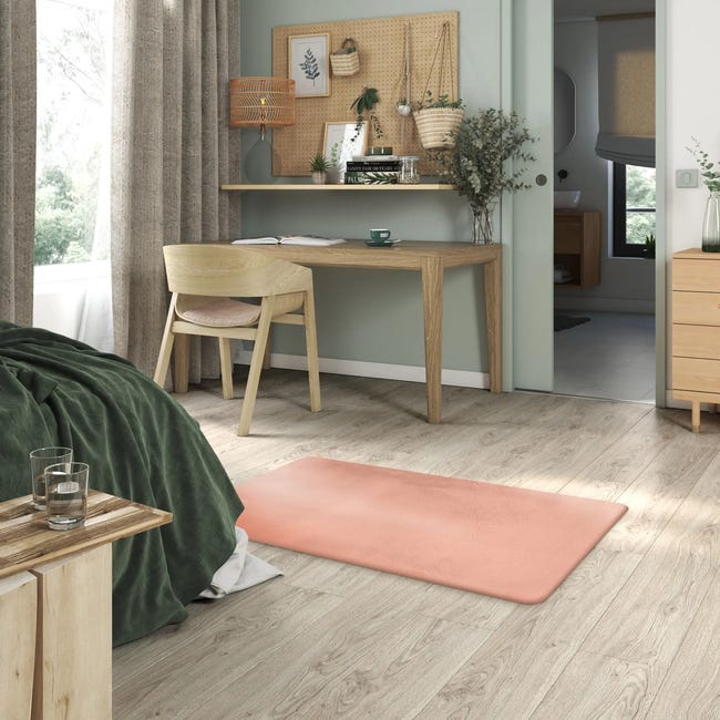 Dywan sztuczna skóra królika Bianca różowy 60 x 110 cm Inspire