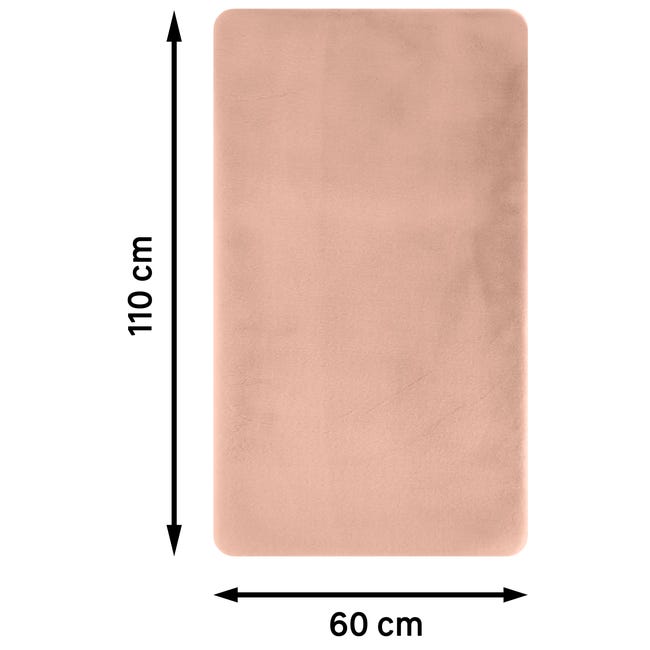 Dywan sztuczna skóra królika Bianca różowy 60 x 110 cm Inspire