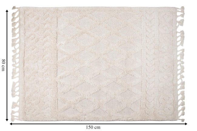 Dywan z frędzlami Cut&Loop Havana 376 beżowy 80 x 150 cm