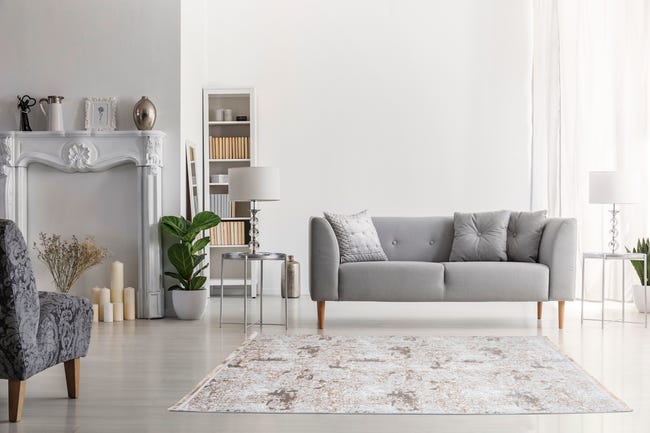 Dywan z frędzlami Elite Przecierka beżowy 60 x 100 cm