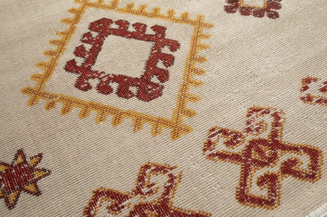 Dywan z frędzlami Kenia Kilim beżowy 120 x 170 cm