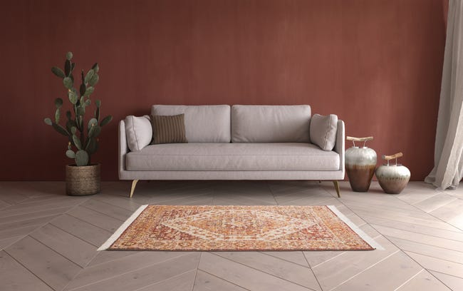 Dywan z frędzlami Kenia Vintage czerwony 120 x 170 cm