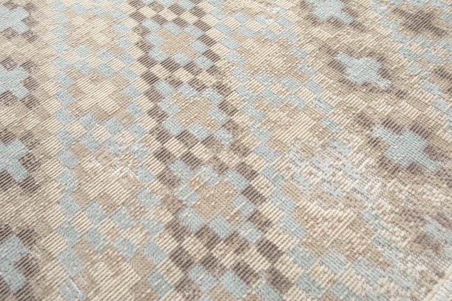 Dywan z frędzlami Kenia Vintage z recyklingu beżowy 80 x 150 cm