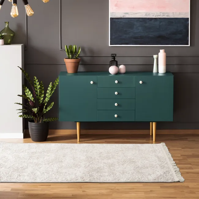 Dywan z frędzlami Prestige beżowy 150 x 233 cm z frędzlami