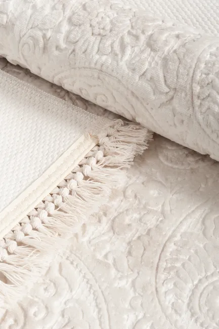 Dywan z frędzlami Prestige beżowy 150 x 233 cm z frędzlami