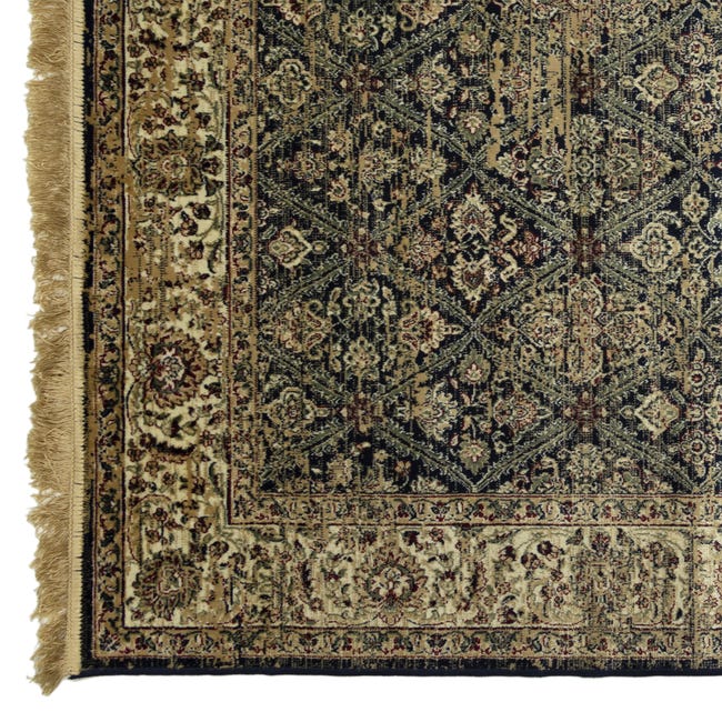 Dywan z frędzlami Teheran granatowo-zielony 160 x 230 cm