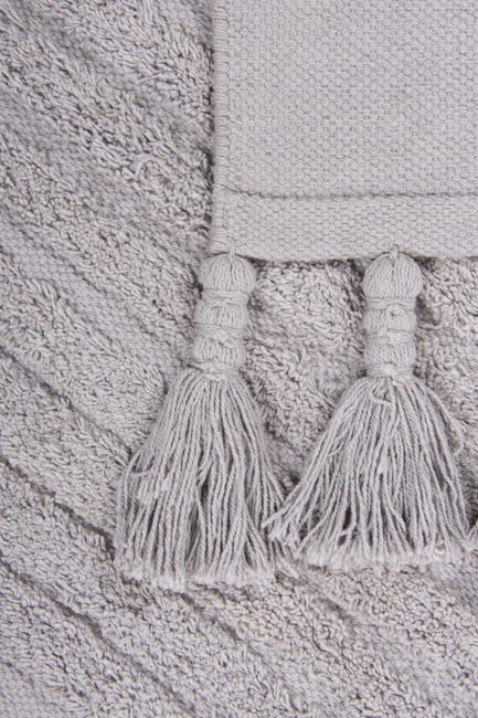 Dywan z frędzlami bawełniany Bali szary 60 x 100 cm