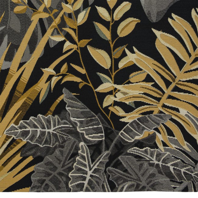 Dywan zewnętrzny Borneo Liście czarno-złoty 80 x 150 cm