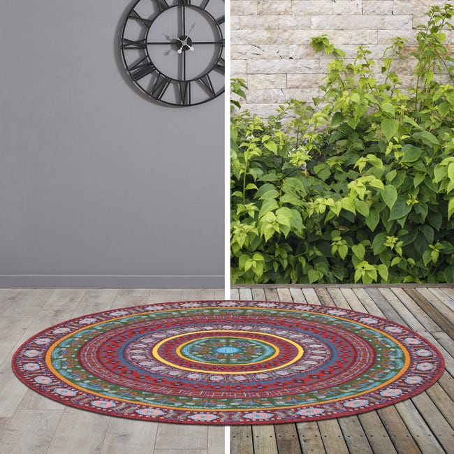 Dywan zewnętrzny Borneo multikolor okrągły ś. 120 cm