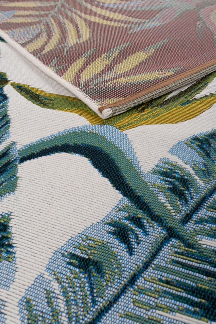 Dywan zewnętrzny Cappucino Liście turkusowy 60 x 100 cm