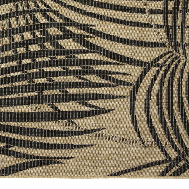 Dywan zewnętrzny Panama Palma beżowo-czarny 120 x 170 cm