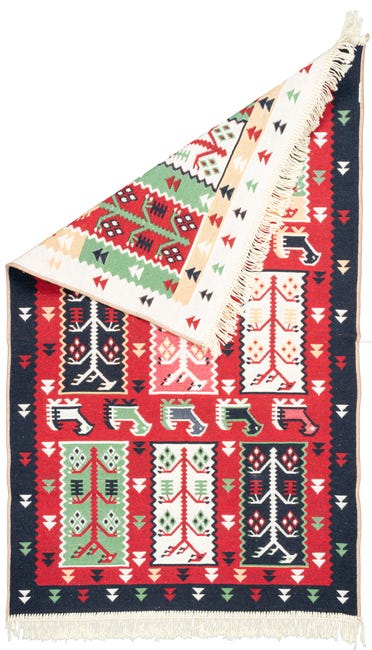 Dywanz frędzlami Kilim Gold Regionalny dwustronny 80 x150 cm