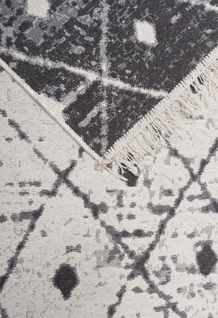 Dywanz frędzlami Kilim Gold Romby dwustronny szary 80 x150 cm