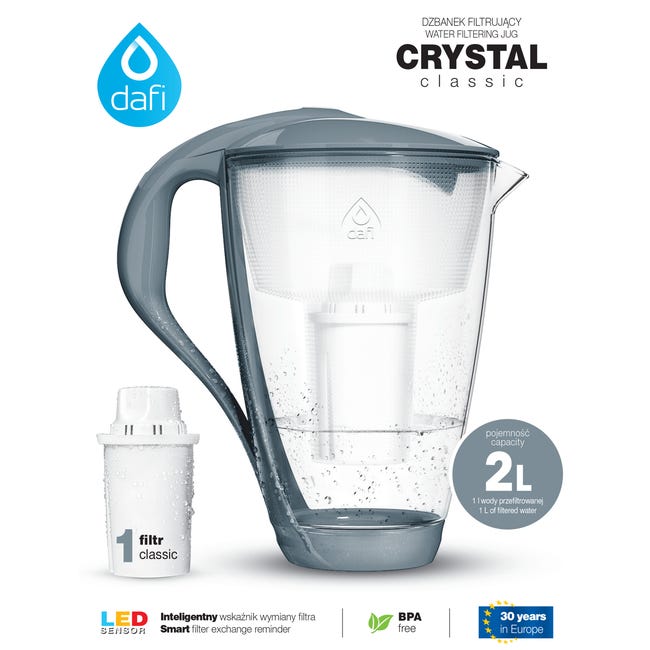 Dzbanek filtrujący wodę Crystal Classic LED 2 l/1 l Dafi