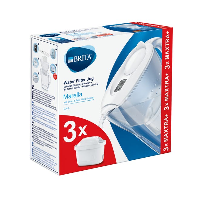Dzbanek filtrujący wodę Marella 2.4 l/1.4 l + 3 filtry Brita