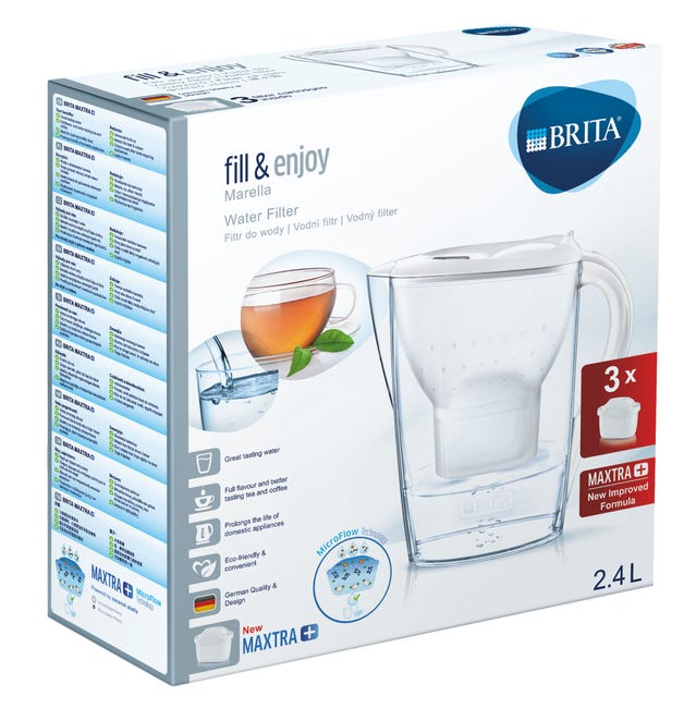 Dzbanek filtrujący wodę Marella 2.4 l/1.4 l + 3 filtry Brita