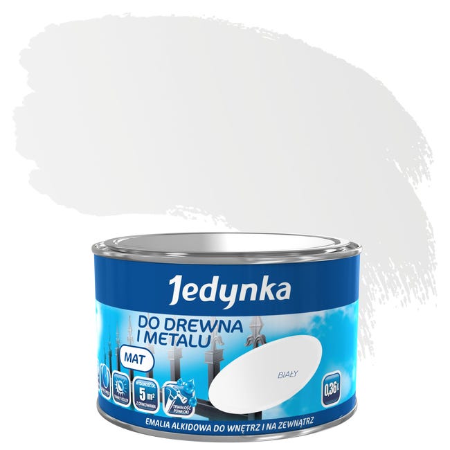 Emalia DO DREWNA I METALU 0.36 l Biały Mat JEDYNKA