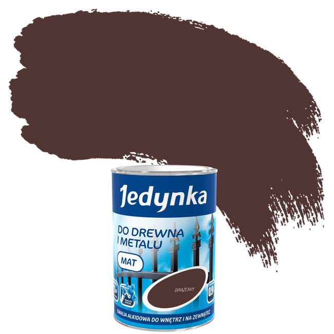 Emalia DO DREWNA I METALU 0.9 l Brązowy Mat JEDYNKA