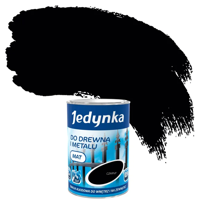 Emalia DO DREWNA I METALU 0.9 l Czarny Mat JEDYNKA