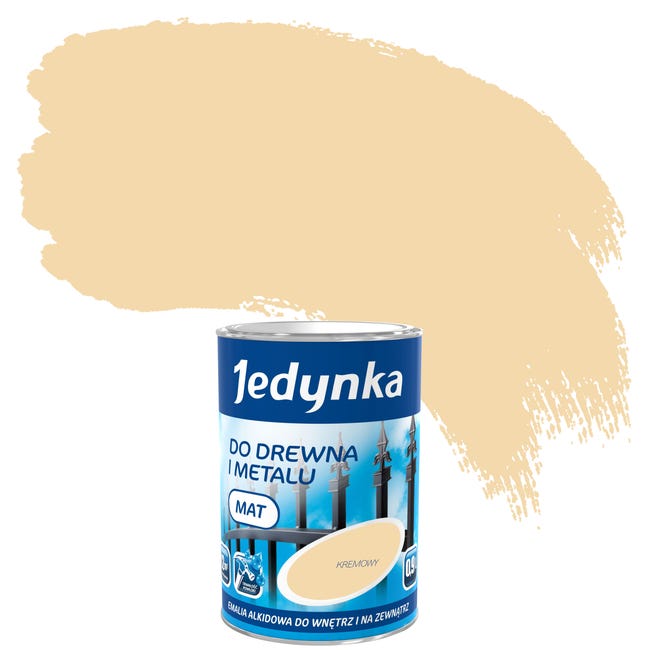 Emalia DO DREWNA I METALU 0.9 l Kremowy Mat JEDYNKA