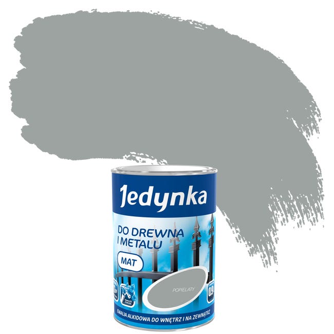 Emalia DO DREWNA I METALU 0.9 l Popielaty Mat JEDYNKA