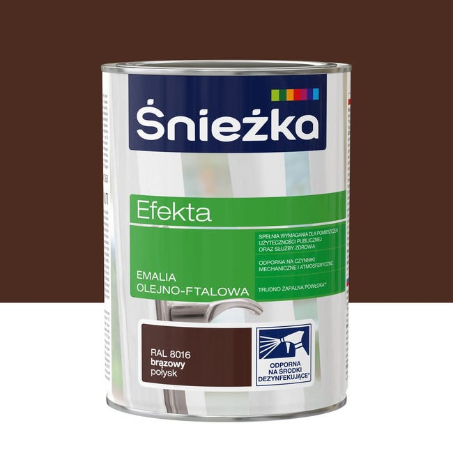 Emalia EFEKTA 0.9 l Brązowy Połysk ŚNIEŻKA