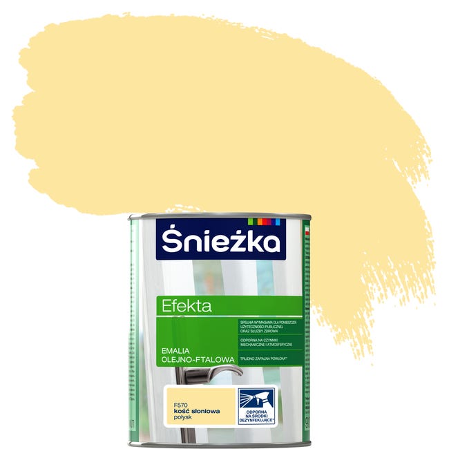 Emalia EFEKTA 0.9 l Kość słoniowa Połysk ŚNIEŻKA