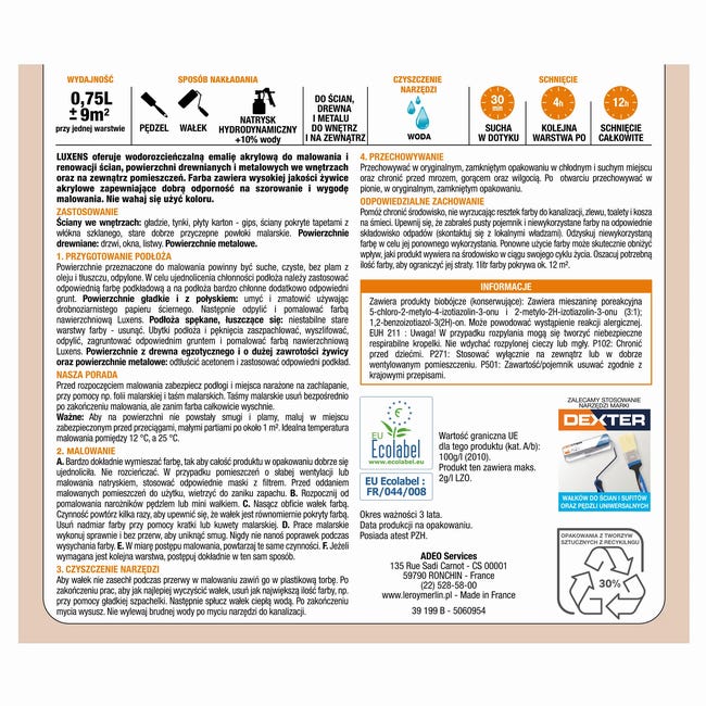 Emalia akrylowa 0.75 l White Luxens